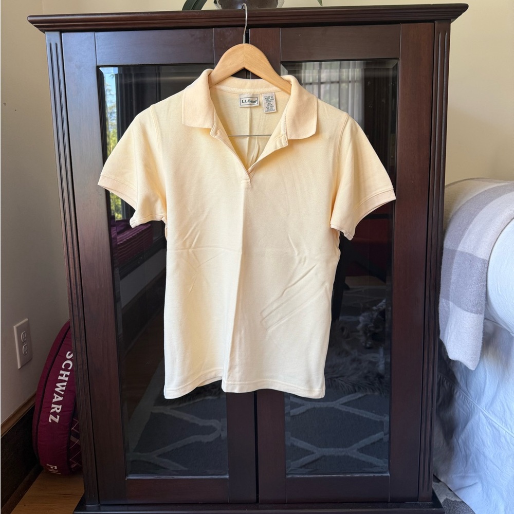 L.L. Bean Women's Short Sleeve Polo in Soft Cream